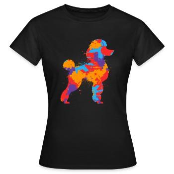 Caniche Amante Colorido Perro Amante Perro Caniche - Camiseta mujer - negro - delante - AI Model Female 172 dark (172cm)