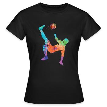 Fußball spielen Fußballer Kinder Fussball Jungen - Frauen T-Shirt - Schwarz - Vorne - AI Model Female 172 dark (172cm)