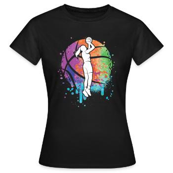 Basketball Women Women Basketball Girls - Women's T-Shirt - black - Front - AI Model Female 172 dark (172cm)