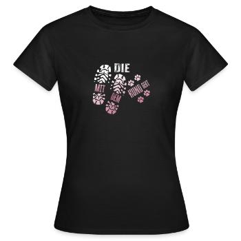 The dog goes funny gift dogs - Women's T-Shirt - black - Front - AI Model Female 172 dark (172cm)