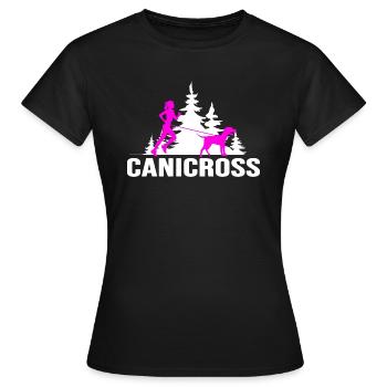 canicross chien chien dresser le sport canin - T-shirt Femme - noir - Devant - AI Model Female 172 dark (172cm)