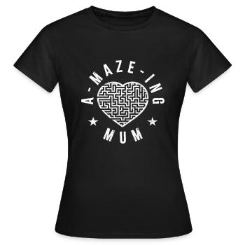 Une maman labyrinthe - T-shirt Femme - noir - Devant - AI Model Female 172 dark (172cm)