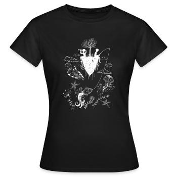 Fantasy Sous-marin Design - T-shirt Femme - noir - Devant - AI Model Female 172 dark (172cm)