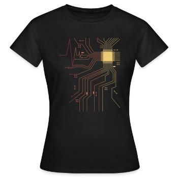 Cadeau de scientifique d'ordinateur de battement de coeur rétro pour des ballots - T-shirt Femme - noir - Devant - AI Model Female 172 dark (172cm)