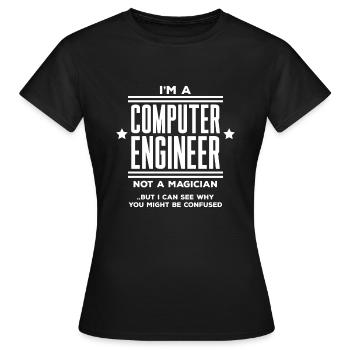 Étudiants cadeau de programmeur t-shirt informatique - T-shirt Femme - noir - Devant - AI Model Female 172 dark (172cm)