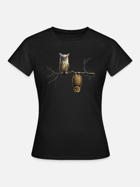 Eulen - Frauen T-Shirt - Schwarz