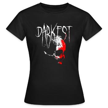 Totenkopf "Darkest" blutig - Frauen T-Shirt - Schwarz - Vorne - AI Model Female 172 dark (172cm)