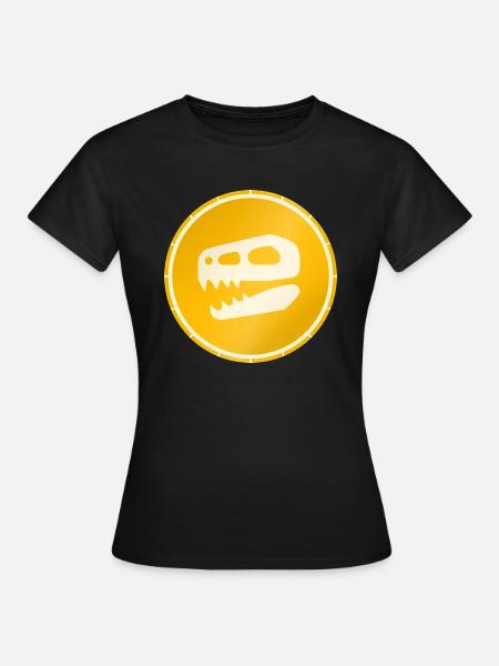 Goldener Dinosaurier Schädel - Frauen T-Shirt - Schwarz