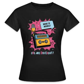 Ils sont différents ! - T-shirt Femme - noir - Devant - AI Model Female 172 dark (172cm)