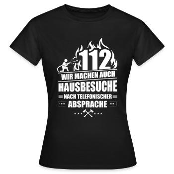 Feuerwehr Hausbesuche 112 - Frauen T-Shirt - Schwarz - Vorne - AI Model Female 172 dark (172cm)