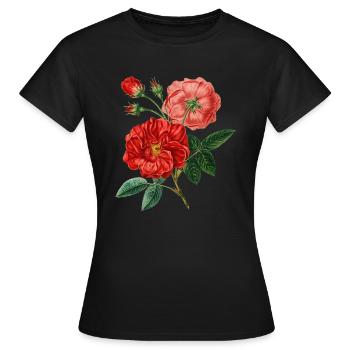 Rosen-Anlage - Frauen T-Shirt - Schwarz - Vorne - AI Model Female 172 dark (172cm)