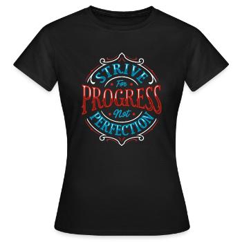 Pursuit of progress - Women's T-Shirt - black - Front - AI Model Female 172 dark (172cm)