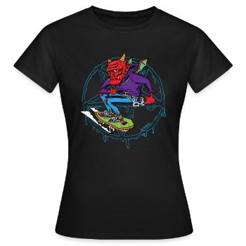 Patinez ou ... brûlez en enfer! - T-shirt Femme - noir - Devant - AI Model Female 172 dark (172cm)