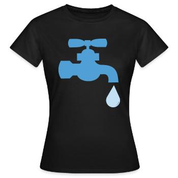 Gouttes d’eau Robinet d’eau - T-shirt Femme - noir - Devant - AI Model Female 172 dark (172cm)