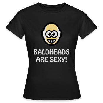 Baldheads Are Sexy (Bald Head NEG 3C) - Frauen T-Shirt - Schwarz - Vorne - AI Model Female 172 dark (172cm)