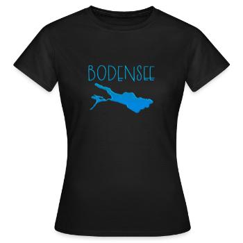 Lac de Constance Lac de Constance Mer Souabe - T-shirt Femme - noir - Devant - AI Model Female 172 dark (172cm)