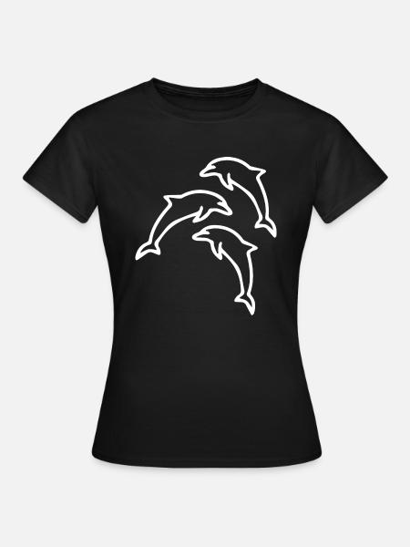 Dolphin Delfine - Frauen T-Shirt - Schwarz