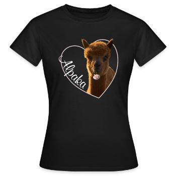 J’adore l’alpaga, I love alpagas, alpaga vêtements - T-shirt Femme - noir - Devant - AI Model Female 172 dark (172cm)
