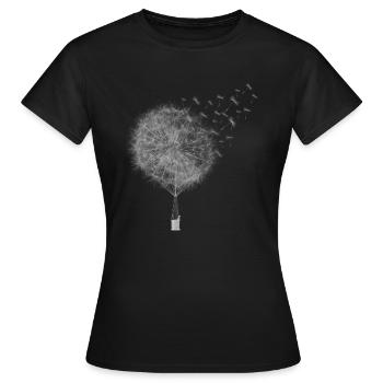 Montgolfière Pissenlit. C’est un cadeau. Idée. - T-shirt Femme - noir - Devant - AI Model Female 172 dark (172cm)