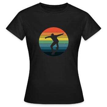 Skateboard Skaten Skateboarden Vintage Skating - Frauen T-Shirt - Schwarz - Vorne - AI Model Female 172 dark (172cm)