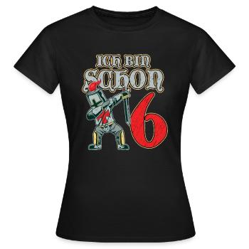 Ritter Geburtstag ich bin schon 6 Geburtstagsshirt - Frauen T-Shirt - Schwarz - Vorne - AI Model Female 172 dark (172cm)