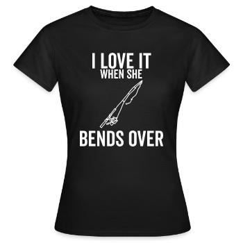 I Love It When She Bends Over - Women's T-Shirt - black - Front - AI Model Female 172 dark (172cm)