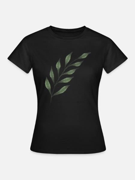 Blatt Zweig Symbol - Frauen T-Shirt - Schwarz