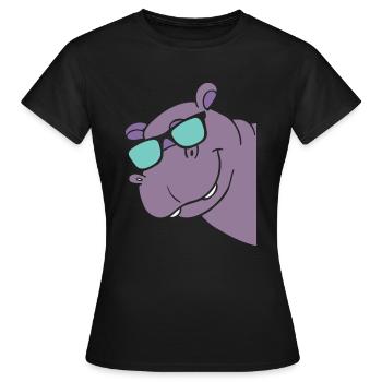 Nilpferd - Frauen T-Shirt - Schwarz - Vorne - AI Model Female 172 dark (172cm)