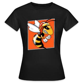 Hornet halftone abeille guêpe Pop Art Comic Style - T-shirt Femme - noir - Devant - AI Model Female 172 dark (172cm)