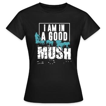 MUSH Chiens de traîneau Conduite Amusez-vous - T-shirt Femme - noir - Devant - AI Model Female 172 dark (172cm)