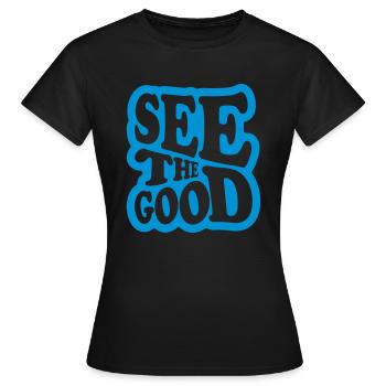voir la bonne citation - T-shirt Femme - noir - Devant - AI Model Female 172 dark (172cm)