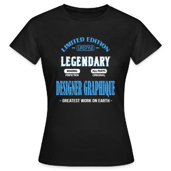 DESIGNER GRAPHIQUE DENTISTE BEST-SELLER 🌟🌟 - T-shirt Femme - noir - Devant - AI Model Female 172 dark (172cm)