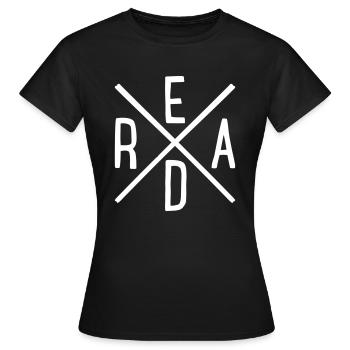 read - Women's T-Shirt - black - Front - AI Model Female 172 dark (172cm)