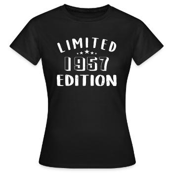 Geburtstag 1957 Limited Edition 1957 geboren sind - Frauen T-Shirt - Schwarz - Vorne - AI Model Female 172 dark (172cm)