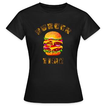 Burger Time - Women's T-Shirt - black - Front - AI Model Female 172 dark (172cm)