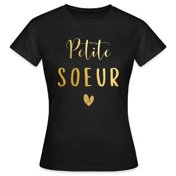 Petite sœur - T-shirt Femme - noir - Devant - AI Model Female 172 dark (172cm)