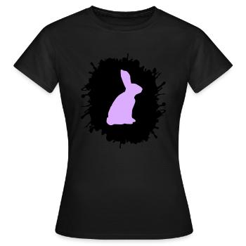 splatter hase - Frauen T-Shirt - Schwarz - Vorne - AI Model Female 172 dark (172cm)