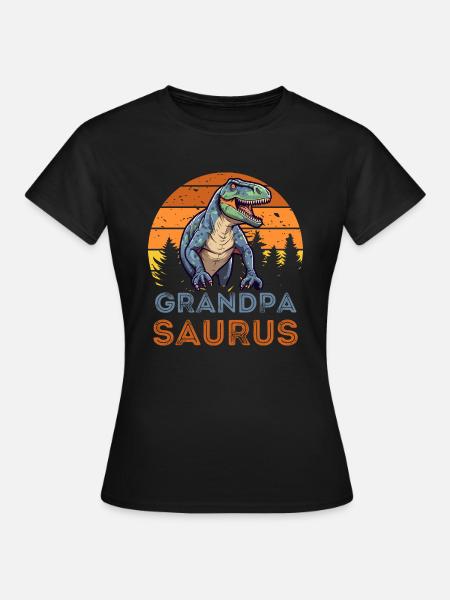 Opa Dinosaurus - Frauen T-Shirt - Schwarz
