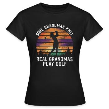Golfing grandmother – real power! - Women's T-Shirt - black - Front - AI Model Female 172 dark (172cm)