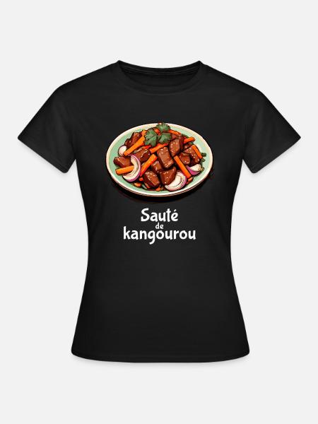 Känguru-Pfanne - Klartext - Frauen T-Shirt - Schwarz