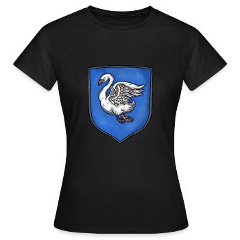 Armoiries cygne d’argent - T-shirt Femme - noir - Devant - AI Model Female 172 dark (172cm)