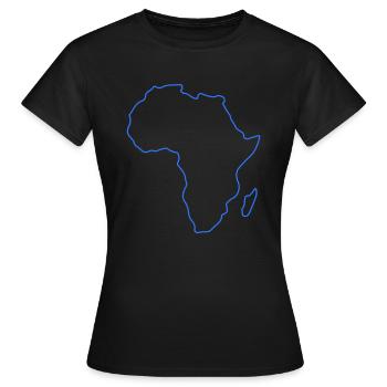 Africa Outline - Women's T-Shirt - black - Front - AI Model Female 172 dark (172cm)