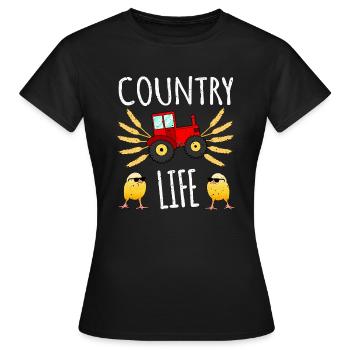 Landleben - Frauen T-Shirt - Schwarz - Vorne - AI Model Female 172 dark (172cm)