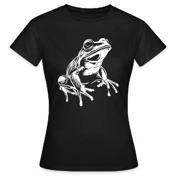 Frosch Graphic - Frauen T-Shirt - Schwarz - Vorne - AI Model Female 172 dark (172cm)