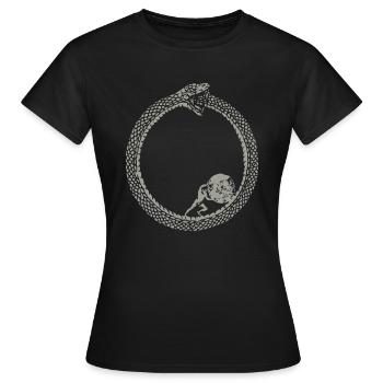 Ouroboros et Sisyphe Philosophie absurde Art - T-shirt Femme - noir - Devant - AI Model Female 172 dark (172cm)