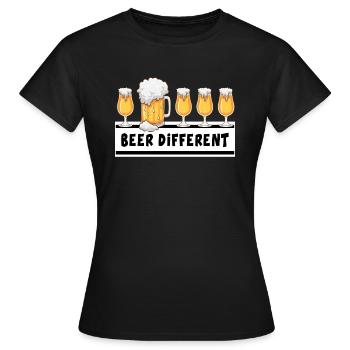 bière tente à bière toast « bière différente » - T-shirt Femme - noir - Devant - AI Model Female 172 dark (172cm)
