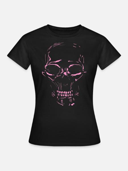Totenkopf Minimal ROSA - Frauen T-Shirt - Schwarz