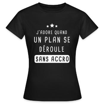 Phrase Culte Agence Tous Risques / Hannibal smith - T-shirt Femme - noir - Devant - AI Model Female 172 dark (172cm)