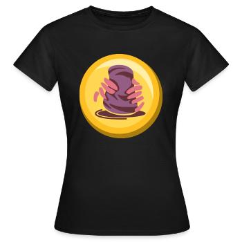 Conception d’icône d’autocollant de poterie - T-shirt Femme - noir - Devant - AI Model Female 172 dark (172cm)