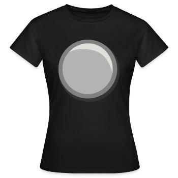 Modèle d’autocollant de cercle de bouton argenté - T-shirt Femme - noir - Devant - AI Model Female 172 dark (172cm)